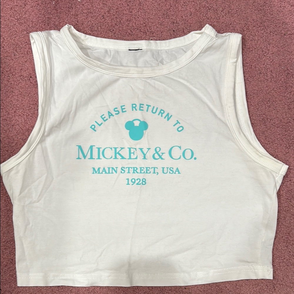 Disney Mickey & Co. White Crop Top